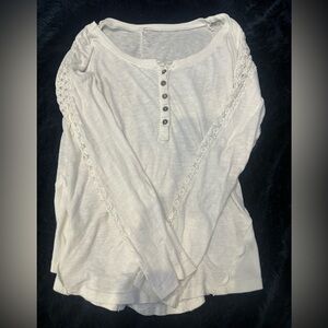 Free people white lace long sleeve